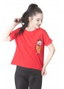 Cep Tül Ve Baskılı Tshirt 